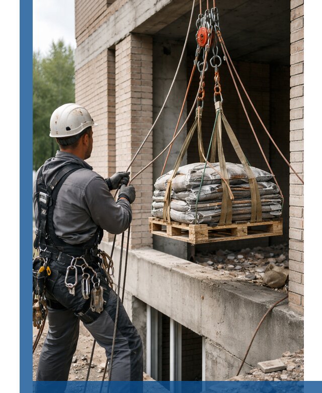 Подъем материалов на этаж веревками в Ирбите оперативно