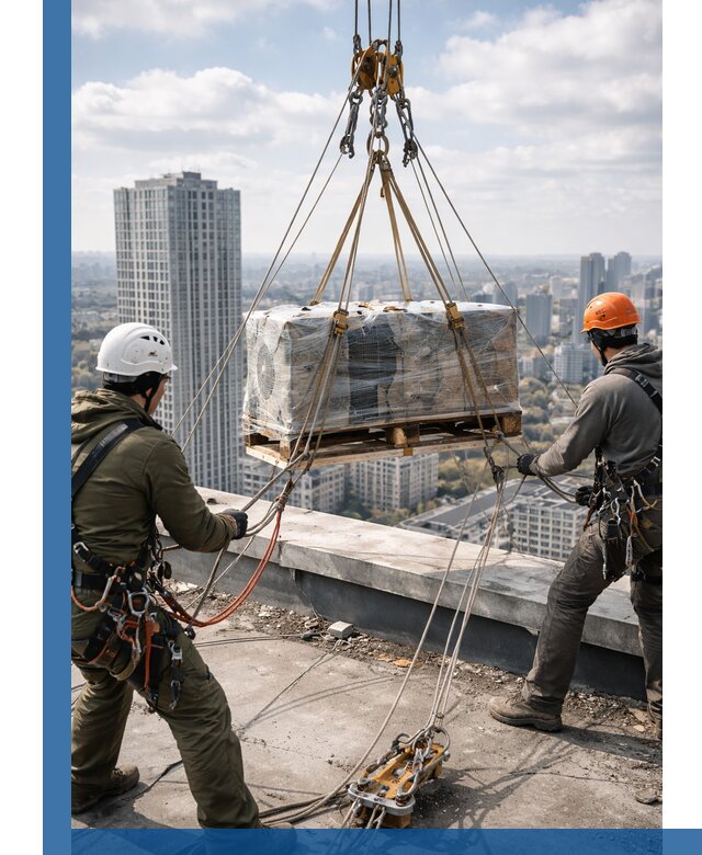 Подъем и монтаж крупногабаритных грузов на крышу в Ирбите