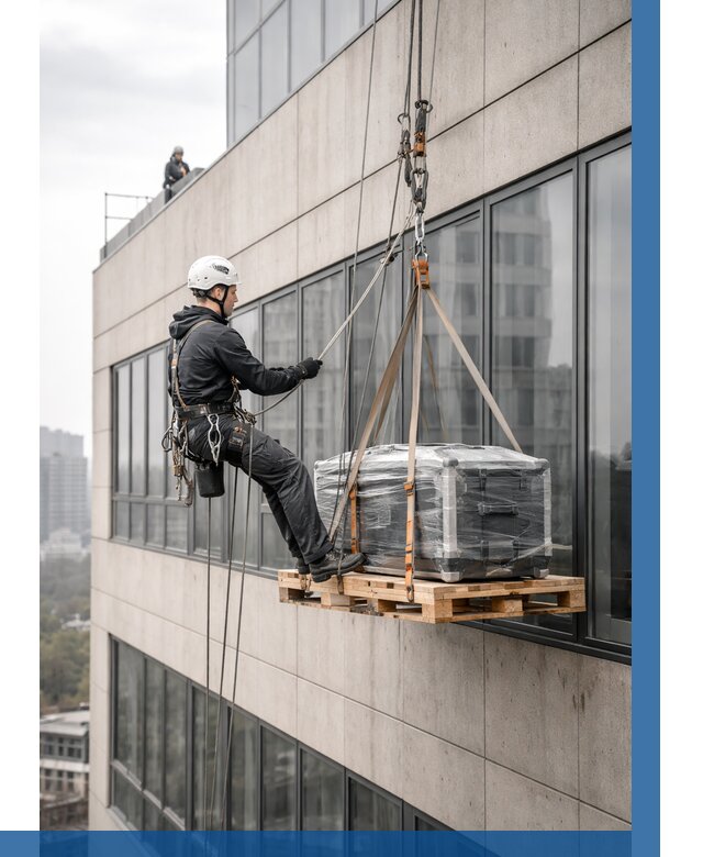 Спуск груза по фасаду в Ирбите от 3848 р. | ВЫСОТНИК-Рбт