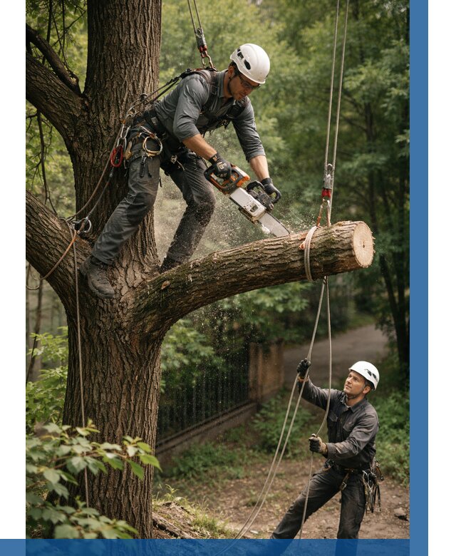Спил деревьев альпинистами в Ирбите от 8794 р. | ВЫСОТНИК-Рбт