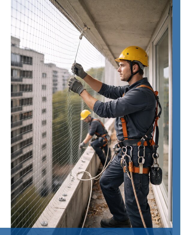 Монтаж сетки от птиц в Ирбите от 4947 р. | ВЫСОТНИК-Рбт