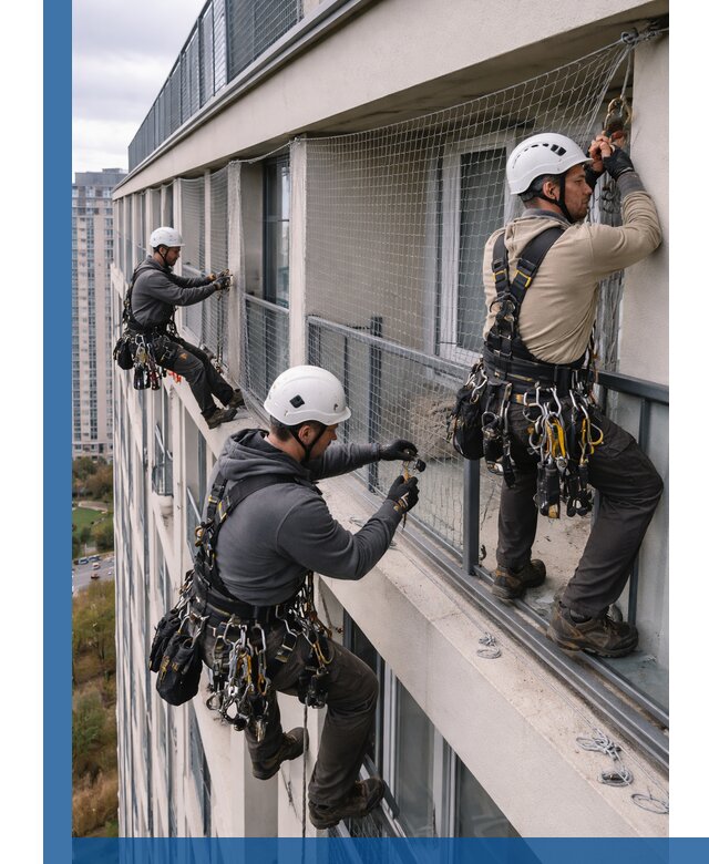 Профессиональный монтаж защитной сетки от птиц в Ирбите